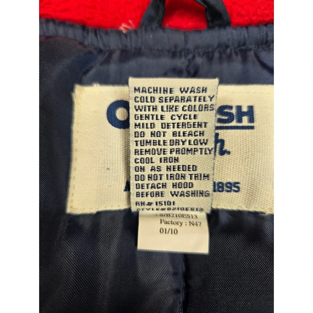 OshKosh B'gosh Kids Jacket Blue Red Color Block Puffer‎ Size M 5-6
